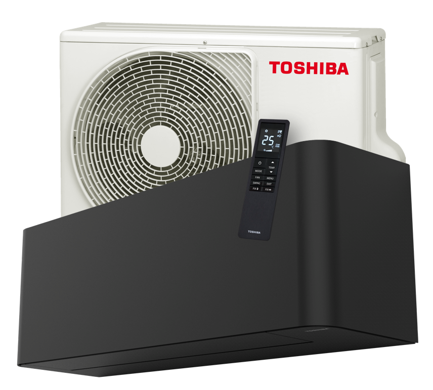 Toshiba Shorai Curve Svart 10 A/C – 2,5 kW luftkonditionering A+++